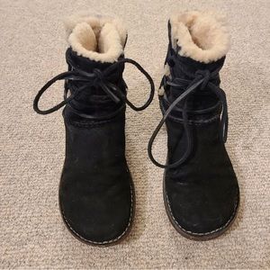 Ugg black suede booties with wraparound tassels